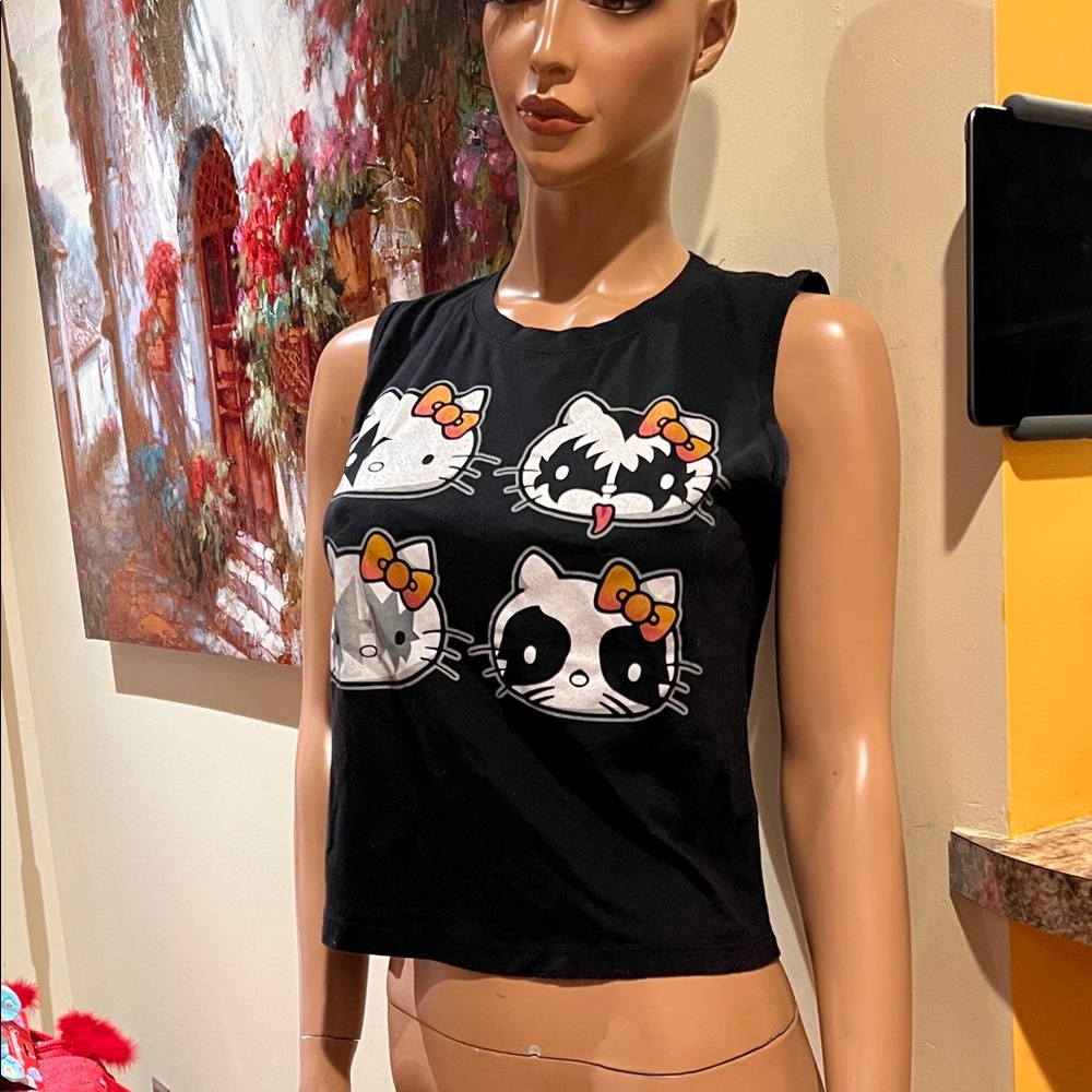 Black Hello Kitty Kiss S tank top two sided vintage - Picture 2 of 9